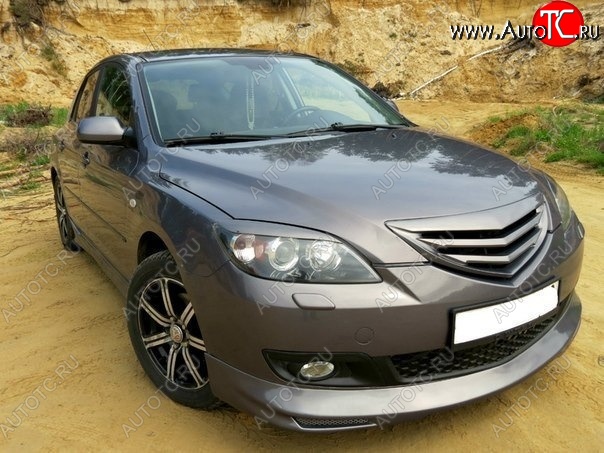 3 189 р. Решётка радиатора Корнер  Mazda 3/Axela  BK (2006-2009) рестайлинг, хэтчбэк (Неокрашенная)  с доставкой в г. Майкоп