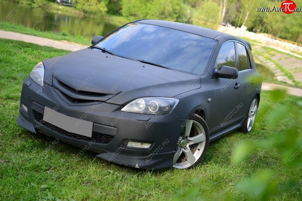 3 189 р. Решётка радиатора (спорт) Style (сетка) Mazda 3/Axela BK дорестайлинг, хэтчбэк (2003-2006) (Неокрашенная)  с доставкой в г. Майкоп