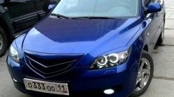 3 189 р. Решётка радиатора Style v3 (планка в середине)  Mazda 3/Axela  BK (2006-2009) рестайлинг, хэтчбэк (Неокрашенная)  с доставкой в г. Майкоп. Увеличить фотографию 3