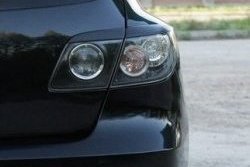 779 р. Реснички на фонари Style v1 (4 части)  Mazda 3/Axela  BK (2003-2009) дорестайлинг, хэтчбэк, рестайлинг, хэтчбэк (Неокрашенные)  с доставкой в г. Майкоп. Увеличить фотографию 2