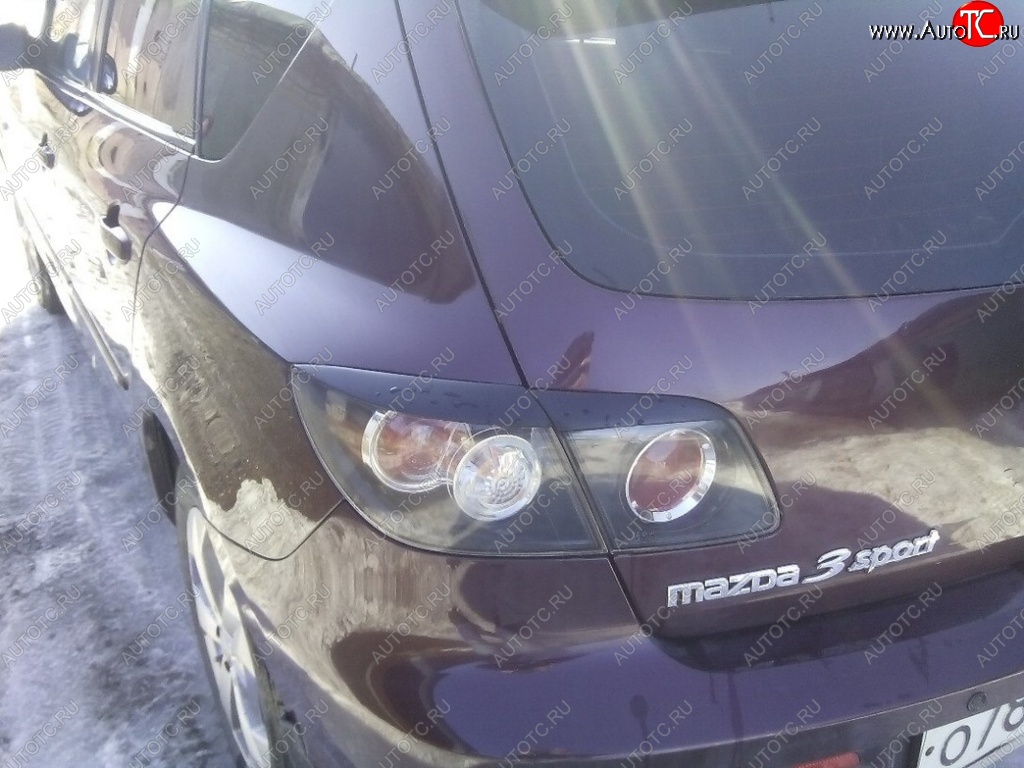 779 р. Реснички на фонари Style v1 (4 части)  Mazda 3/Axela  BK (2003-2009) дорестайлинг, хэтчбэк, рестайлинг, хэтчбэк (Неокрашенные)  с доставкой в г. Майкоп