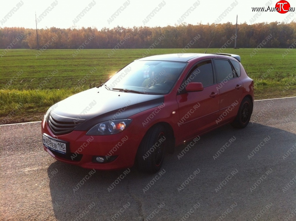 3 189 р. Решётка радиатора Style v1 (две полоски)  Mazda 3/Axela  BK (2006-2009) рестайлинг, хэтчбэк (Неокрашенная)  с доставкой в г. Майкоп