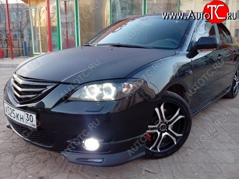 2 599 р. Клыки на передний бампер Style Mazda 3/Axela BK дорестайлинг седан (2003-2006) (Неокрашенные)  с доставкой в г. Майкоп
