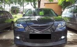4 999 р. Накладка на передний бампер Style Mazda 3/Axela BK дорестайлинг седан (2003-2006) (Неокрашенная)  с доставкой в г. Майкоп. Увеличить фотографию 2