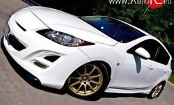 11 399 р. Передний бампер AutoEXE Mazda 3/Axela BL дорестайлинг, хэтчбэк 5 дв. (2009-2011) (Без сетки, Неокрашенный)  с доставкой в г. Майкоп. Увеличить фотографию 4