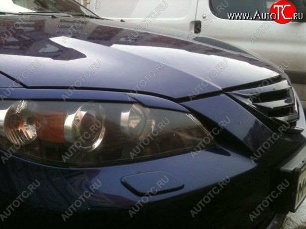 689 р. Реснички на фары Корнер  Mazda 3/Axela  BK (2003-2009) дорестайлинг седан, рестайлинг седан (Неокрашенные)  с доставкой в г. Майкоп