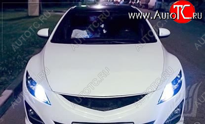 4 399 р. Решётка радиатора Sport Var №1  Mazda 6  GH (2007-2012) дорестайлинг лифтбэк, дорестайлинг седан, дорестайлинг универсал, рестайлинг лифтбэк, рестайлинг седан, рестайлинг универсал (С сеткой, Неокрашенная)  с доставкой в г. Майкоп