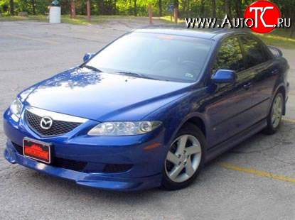 6 549 р. Накладка Razzi на передний бампер Mazda 6 GG лифтбэк дорестайлинг (2002-2005) (Неокрашенная)  с доставкой в г. Майкоп