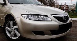 629 р. Реснички RA на фары Mazda 6 GG, GY универсал рестайлинг (2005-2008) (Неокрашенные)  с доставкой в г. Майкоп. Увеличить фотографию 2