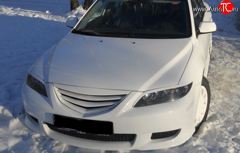 1 339 р. Реснички на фары Sport v2 Mazda 6 GG седан дорестайлинг (2002-2005) (Неокрашенные)  с доставкой в г. Майкоп