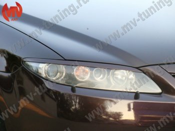 959 р. Реснички на фары Sport Mazda 6 GG седан дорестайлинг (2002-2005) (Неокрашенные)  с доставкой в г. Майкоп. Увеличить фотографию 2
