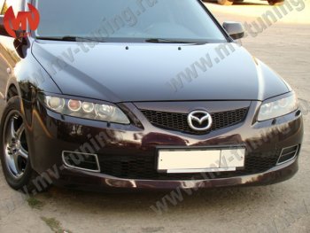 959 р. Реснички на фары Sport Mazda 6 GG седан дорестайлинг (2002-2005) (Неокрашенные)  с доставкой в г. Майкоп. Увеличить фотографию 3