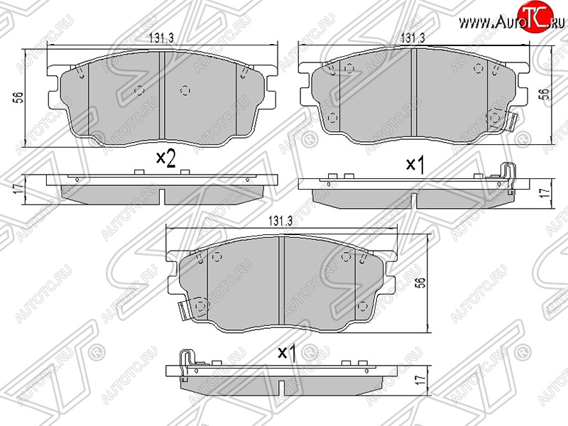 1 089 р. Колодки тормозные SAT (передние) Mazda 6 GG лифтбэк рестайлинг (2005-2008)  с доставкой в г. Майкоп