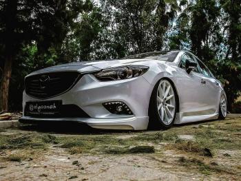 6 299 р. Клыки переднего бампера Var №2 Lite (комплектация Drive и Activ) MV-Tuning Mazda 6 GJ дорестайлинг седан (2012-2015) (Неокрашенные)  с доставкой в г. Майкоп. Увеличить фотографию 3