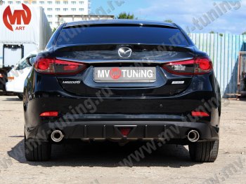 12 699 р. Диффузор заднего бампера Sport v2  Mazda 6  GJ (2012-2018) дорестайлинг седан, 1-ый рестайлинг седан (Неокрашенный)  с доставкой в г. Майкоп. Увеличить фотографию 4