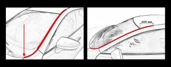 Водостоки лобового стекла Стрелка 11 Mazda 6 GH дорестайлинг лифтбэк (2007-2010)