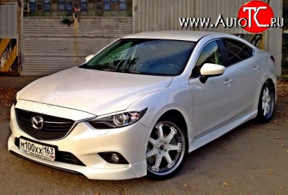 7 899 р. Накладки на передний бампер SkyActivSport Mazda 6 GJ дорестайлинг седан (2012-2015) (Неокрашенная)  с доставкой в г. Майкоп