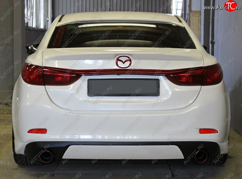 10 899 р. Диффузор заднего бампера Sport v3  Mazda 6  GJ (2015-2018) 1-ый рестайлинг седан (Неокрашенная)  с доставкой в г. Майкоп