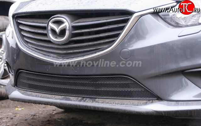 1 619 р. Сетка на бампер Novline Mazda 6 GJ дорестайлинг седан (2012-2015)  с доставкой в г. Майкоп