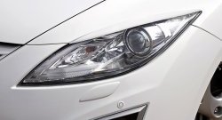 849 р. Реснички на фары (рестайлинг) RA Mazda 6 GH рестайлинг лифтбэк (2010-2012) (Неокрашенные)  с доставкой в г. Майкоп. Увеличить фотографию 2