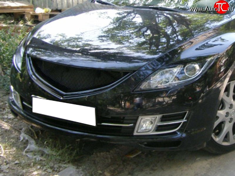 1 499 р. Решётка радиатора Racing Mazda 6 GH дорестайлинг седан (2007-2010) (Неокрашенная)  с доставкой в г. Майкоп