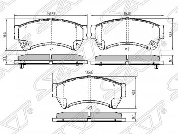 Колодки тормозные SAT (передние) Mazda 6 GH рестайлинг универсал (2010-2012)