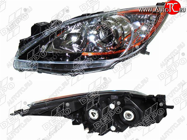 12 649 р. Левая передняя фара DEPO (Евросвет) Mazda 3/Axela BL дорестайлинг седан (2009-2011)  с доставкой в г. Майкоп