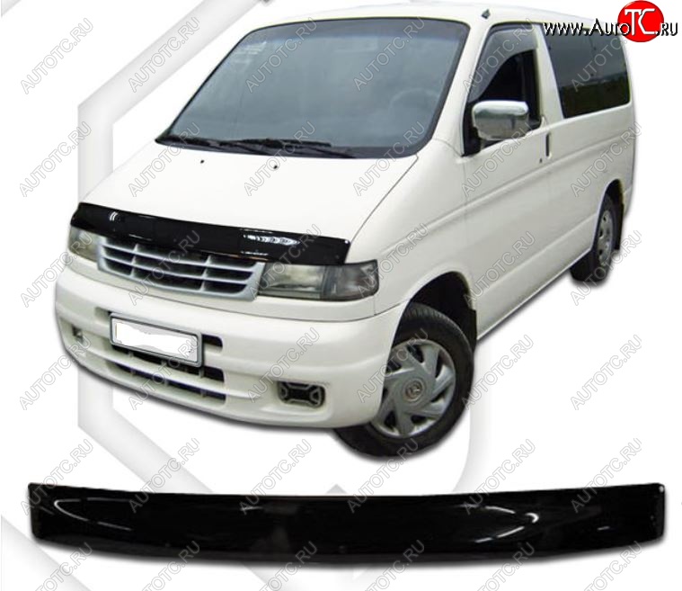 1 999 р. Дефлектор капота CA-Plastic  Mazda Bongo  Friendee (1995-2005) (Classic черный, Без надписи)  с доставкой в г. Майкоп
