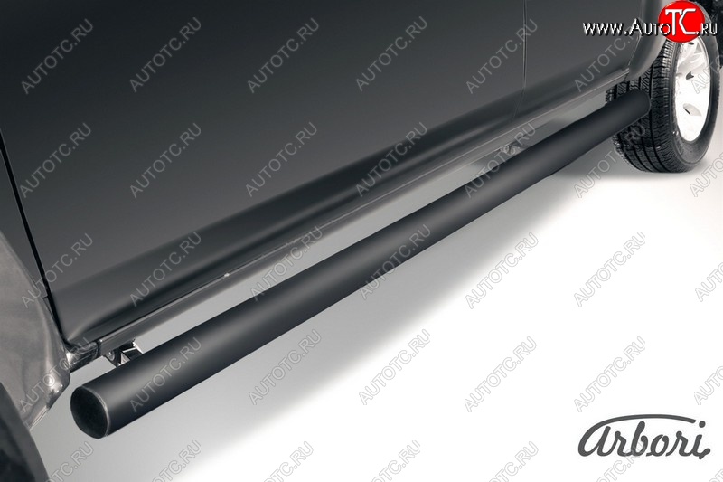 7 469 р. Защита штатных порогов Arbori (черная, d76 mm). Mazda BT-50 (2006-2011)  с доставкой в г. Майкоп