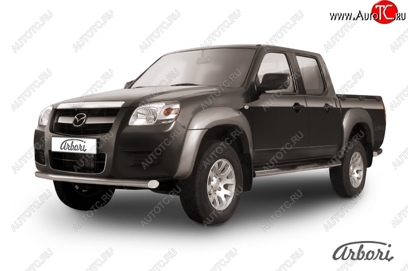 10 709 р. Защита заднего бампера Arbori (нержавейка, 1 труба d57 mm). Mazda BT-50 (2006-2011)  с доставкой в г. Майкоп