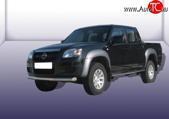 10 899 р. Одинарная защита переднего бампера из трубы диаметром 57 мм Slitkoff Mazda BT-50 (2006-2011) (Нержавейка, Полированная)  с доставкой в г. Майкоп