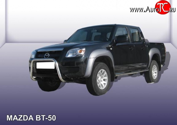 22 649 р. Усиленная защита переднего бампера из трубы диаметром 57 мм Slitkoff  Mazda BT-50 (2006-2011) (Нержавейка, Полированная)  с доставкой в г. Майкоп