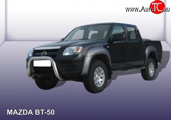 29 999 р. Усиленная защита переднего бампера из трубы диаметром 76 мм Slitkoff  Mazda BT-50 (2006-2011) (Нержавейка, Полированная)  с доставкой в г. Майкоп