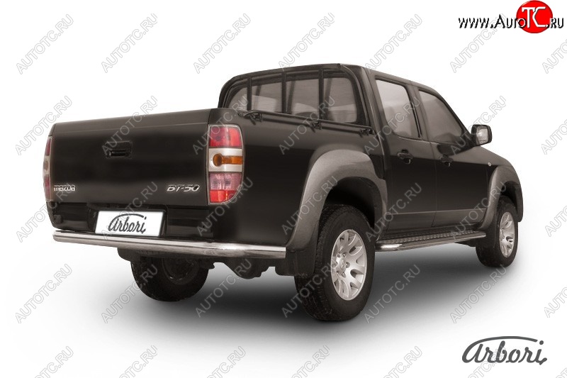 13 319 р. Защита заднего бампера Arbori (нержавейка, 1 труба d76 mm). Mazda BT-50 (2006-2011)  с доставкой в г. Майкоп