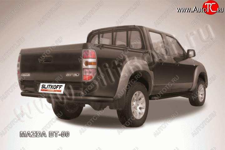9 449 р. Защита задняя Slitkoff  Mazda BT-50 (2006-2015) (Цвет: серебристый)  с доставкой в г. Майкоп
