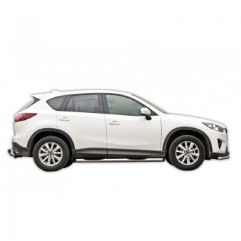 Защита порогов ТехноСфера (Техно Сфера) (нержавейка, с проступью, d76 mm) Mazda CX-5  KE (2011-2017) дорестайлинг, рестайлинг