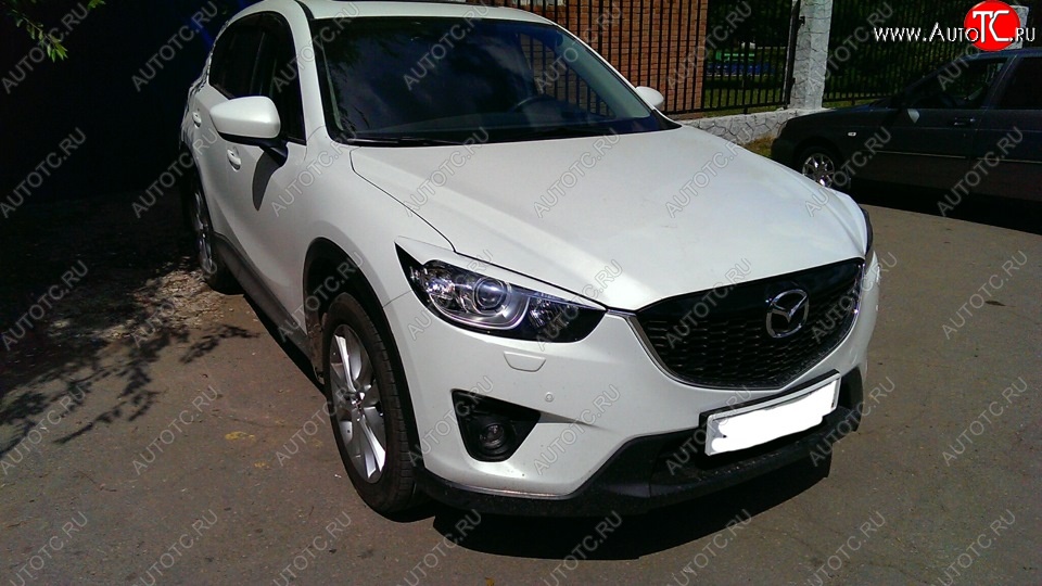 1 299 р. Реснички на фары Tuning-Sport v1 (широкие) Mazda CX-5 KE дорестайлинг (2011-2014) (Неокрашенные)  с доставкой в г. Майкоп