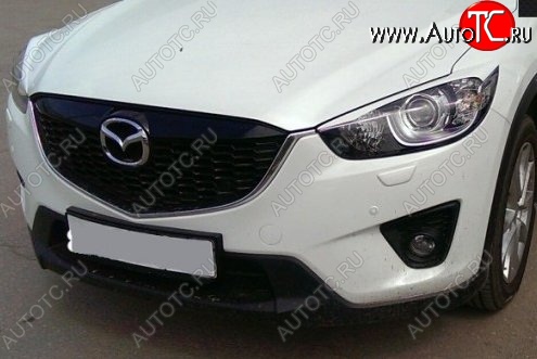 1 299 р. Реснички на фары Tuning-Sport v2 Mazda CX-5 KE дорестайлинг (2011-2014) (Неокрашенные)  с доставкой в г. Майкоп