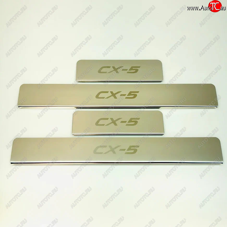 2 179 р. Накладки порожков салона INOX Mazda CX-5 KE дорестайлинг (2011-2014) (Нержавеющая сталь)  с доставкой в г. Майкоп
