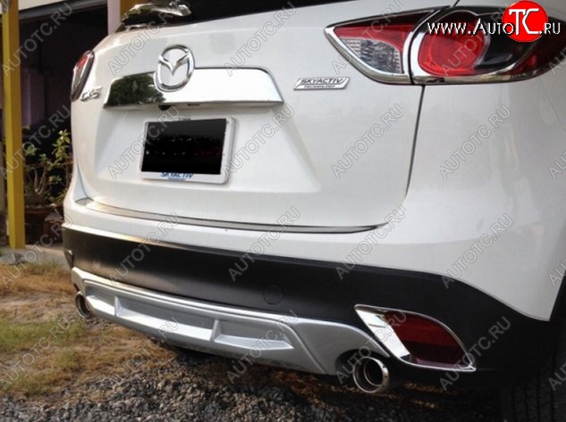 4 149 р. Накладка на задний бампер СТ v2 v2 Mazda CX-5 KE рестайлинг (2015-2017) (Неокрашенная)  с доставкой в г. Майкоп