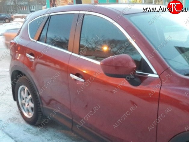 2 849 р. Накладки на нижнюю часть окон дверей СТ Mazda CX-5 KE дорестайлинг (2011-2014) (Неокрашенные)  с доставкой в г. Майкоп