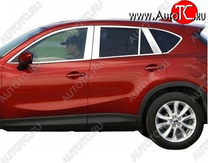 6 449 р. Накладки на верхнюю часть окон дверей СТ Mazda CX-5 KE дорестайлинг (2011-2014) (Неокрашенные)  с доставкой в г. Майкоп