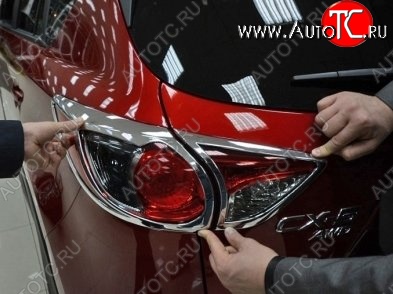 3 799 р. Накладки на фонари СТ Mazda CX-5 KE дорестайлинг (2011-2014) (Неокрашенные)  с доставкой в г. Майкоп