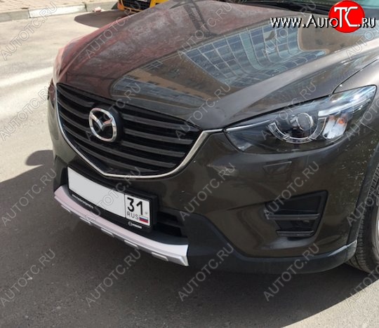 2 349 р. Накладка на передний бампер СТ v4 v4 Mazda CX-5 KE дорестайлинг (2011-2014) (Неокрашенная)  с доставкой в г. Майкоп