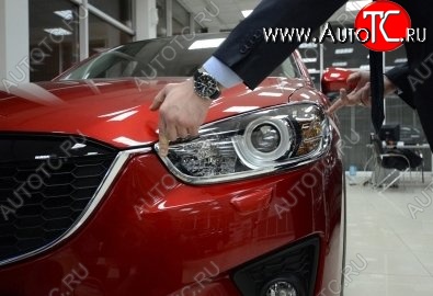 1 999 р. Реснички на фары CT Mazda CX-5 KE рестайлинг (2015-2017) (Неокрашенные)  с доставкой в г. Майкоп