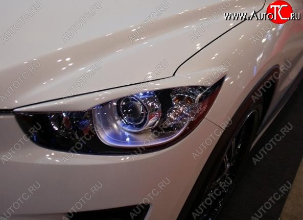 4 149 р. Реснички на фары DUCKS GARDEN Mazda CX-5 KE рестайлинг (2015-2017) (Неокрашенные)  с доставкой в г. Майкоп