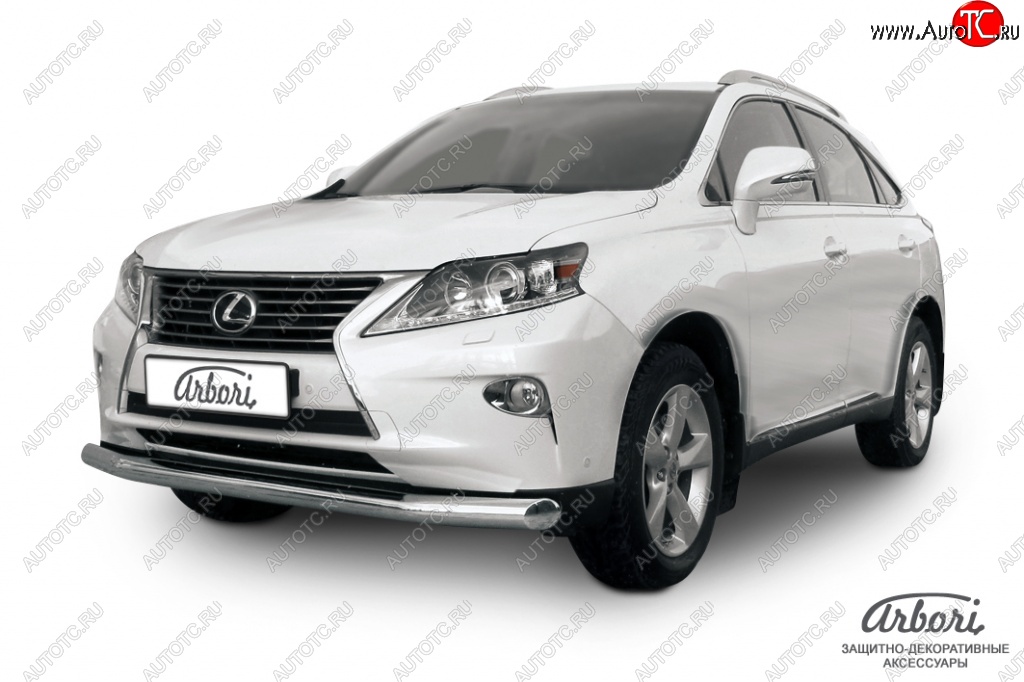 5 549 р. Защита переднего бампера Arbori (нержавейка, 1 труба d57 mm). Mazda CX-5 KE дорестайлинг (2011-2014)  с доставкой в г. Майкоп