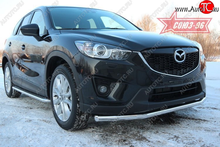 16 424 р. Защита переднего бампера одинарная Souz-96 (d60) Mazda CX-5 KE дорестайлинг (2011-2014)  с доставкой в г. Майкоп