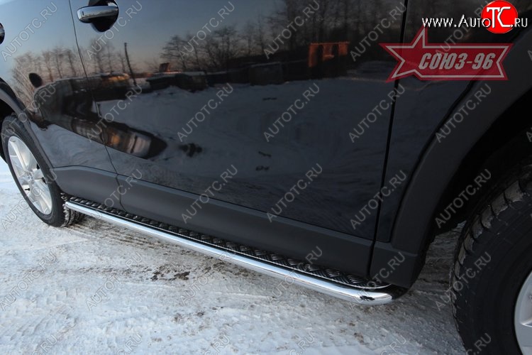 1 052 р. Защита порогов с листом Souz-96 (d42). Mazda CX-5 KE рестайлинг (2015-2017)  с доставкой в г. Майкоп