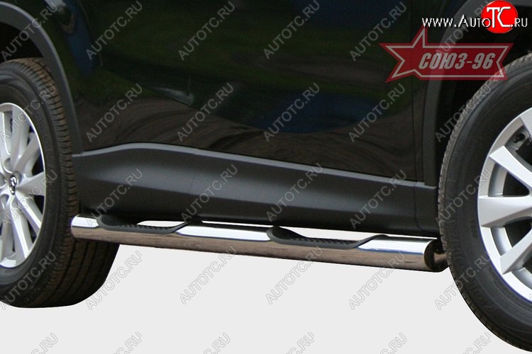 24 434 р. Защита порогов с проступью Souz-96 (d76) Mazda CX-5 KE рестайлинг (2015-2017)  с доставкой в г. Майкоп